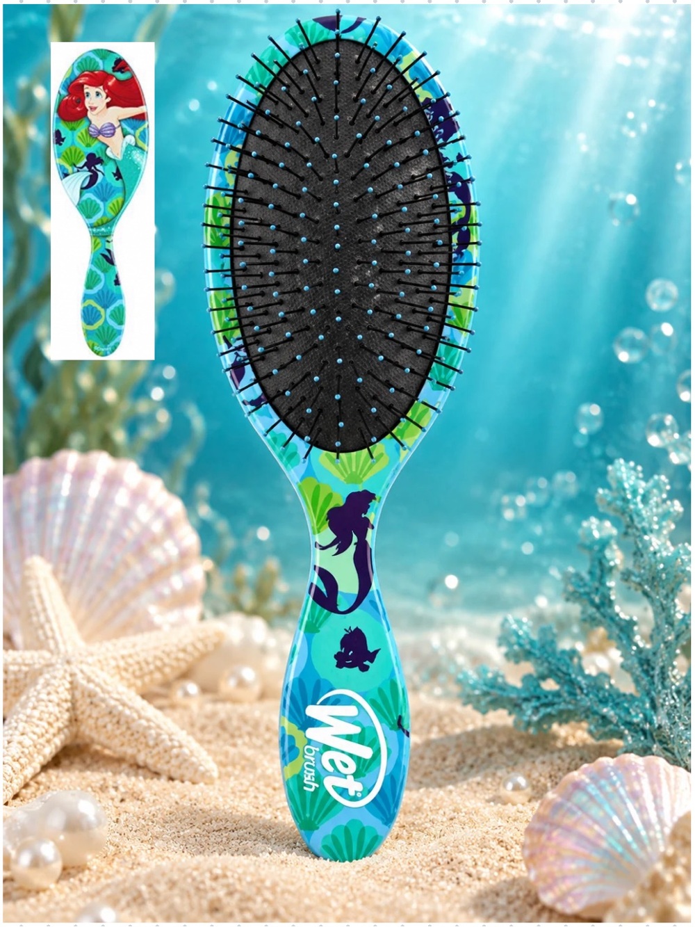 NWT Disney Princess Ariel The Little Mermaid Wet Brush Detangler